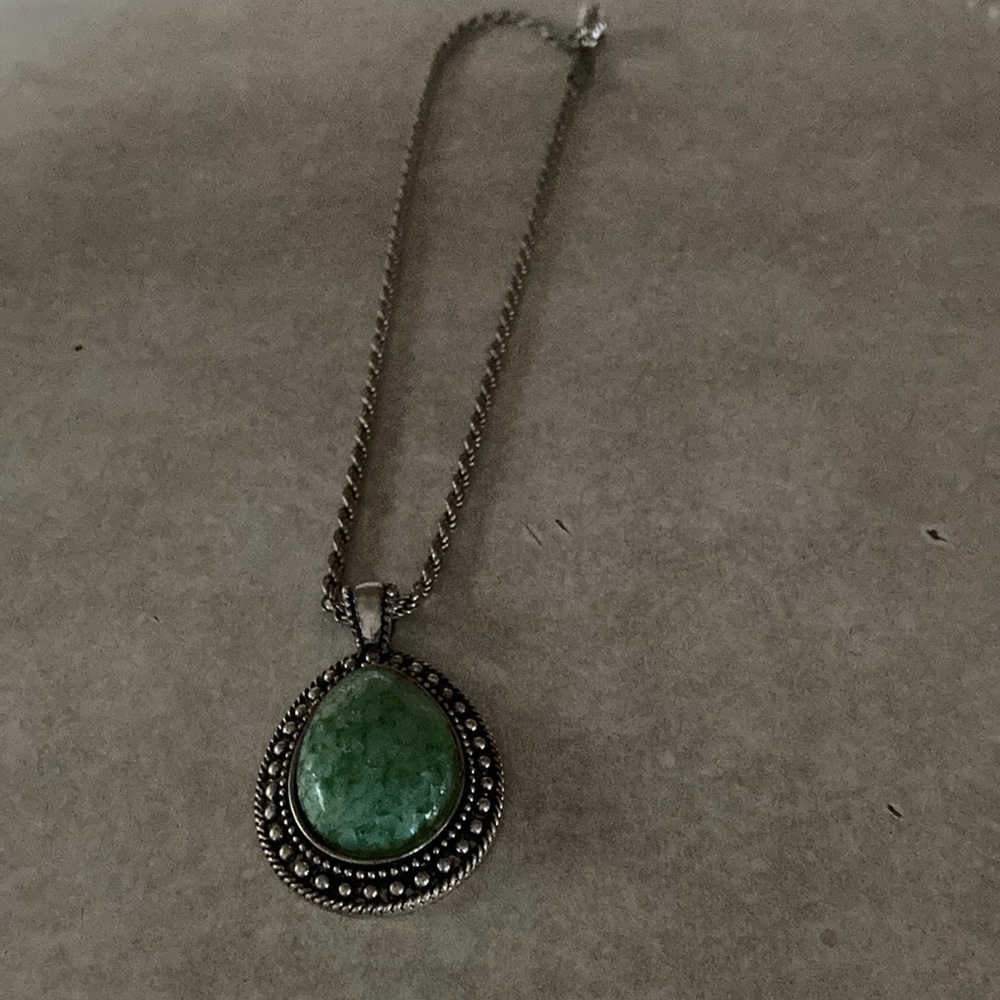 Green stone necklace